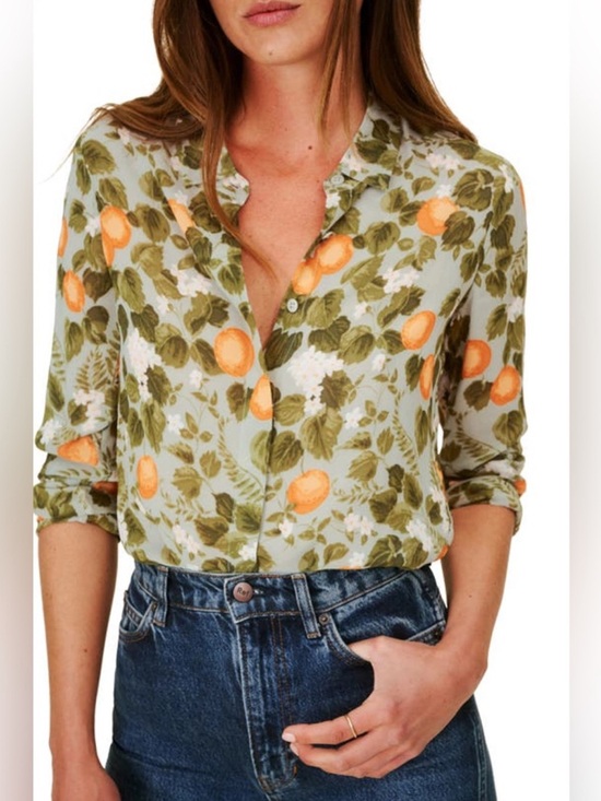 Reformation Tops - Reformation Violet Button Down Blouse In Orange Grove